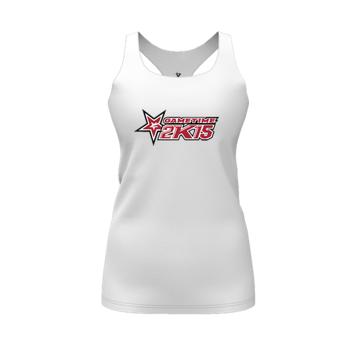 [FT0TRBWH-FYS-LOGO1] Decker Racerback Tank Top (Female Youth S, White, Logo 1)