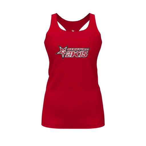 [CUS-DFW-RCBK-PER-RED-FYS-LOGO1] Racerback Tank Top (Female Youth S, Red, Logo 1)
