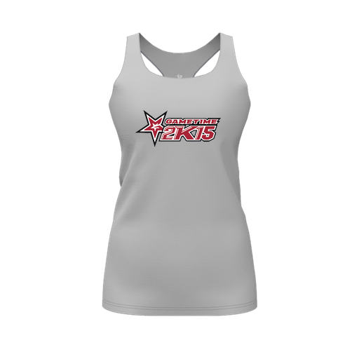 [FT0TRBGY-FYS-LOGO1] Decker Racerback Tank Top (Female Youth S, Gray, Logo 1)
