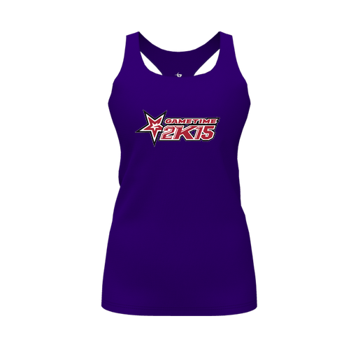 [CUS-DFW-RCBK-PER-PUR-FYS-LOGO1] Racerback Tank Top (Female Youth S, Purple, Logo 1)