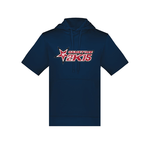 [6871.065.S-LOGO1] Men's Dri Fit Short Sleeve Hoodie (Adult S, Navy, Logo 1)