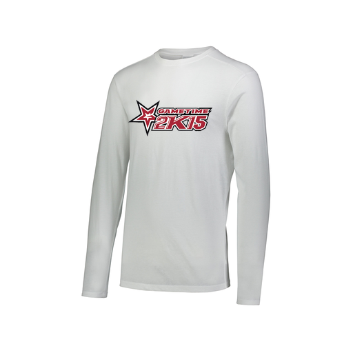 [FTLCUBWH-AXS-LOGO1] Decker Men's Tri-Blend T-Shirt - Long Sleeve (Adult XS, White, Logo 1)
