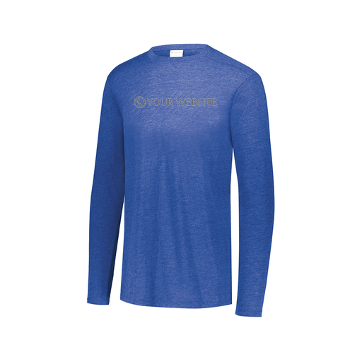 [3075.U55.XS-LOGO2] Decker Men's Tri-Blend T-Shirt - Long Sleeve (Adult XS, Royal, Logo 2)
