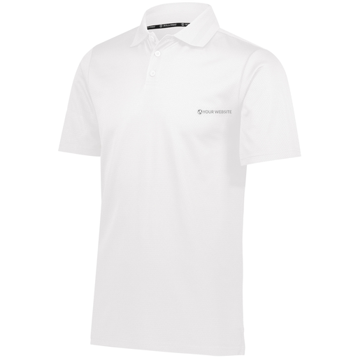 [222568.005.S-LOGO2] Men's Prism Polo (Adult S, White, Logo 2)