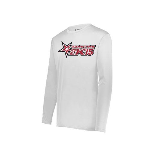 [222823.005.S-LOGO1] Youth LS Smooth Sport Shirt (Youth S, White, Logo 1)