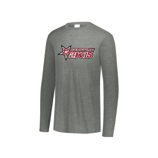 [FTLCUBGY-YS-LOGO1] Decker Youth Tri-Blend T-Shirt - Long Sleeve (Youth S, Gray, Logo 1)